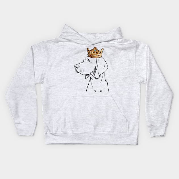 Redbone Coonhound Dog King Queen Wearing Crown Kids Hoodie by millersye